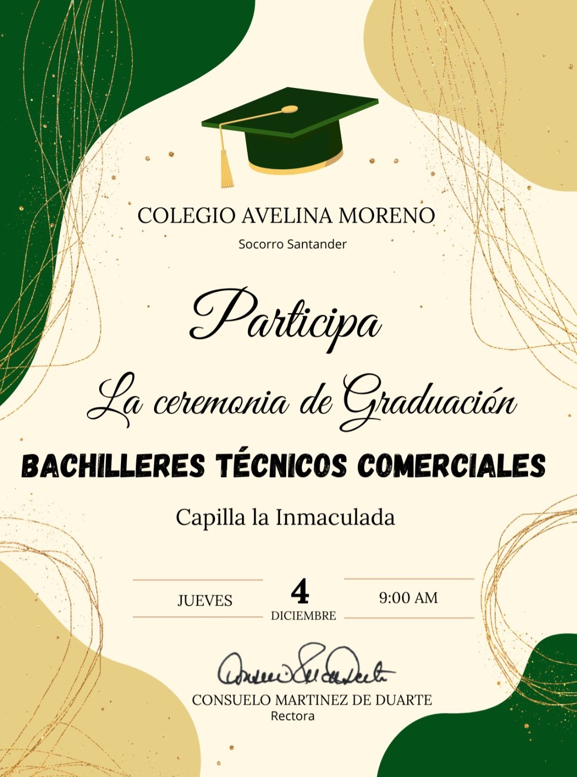 🎓💚 El Colegio Avelina Moreno se une a la ceremonia de graduación de los Bachilleres Técnicos Comerciales.
Un día para celebrar logros, perseverancia y nuevos comienzos ✨

📍 Capilla La Inmaculada
📅 Jueves 4 de diciembre
⏰ 9:00 a.m.

Cada toga, cada birrete y cada sonrisa representan una historia de esfuerzo y superación 👩‍🎓👨‍🎓

¡Orgullo total 

#coamsocorro #coam #colegioAvelinaMoreno #SocorroSantander
#graduacion #graduados #bachillerestecnicos #bachillerato #educacion #estudiantes #orgullo #promocion #familiaCOAM #graduation #graduationday