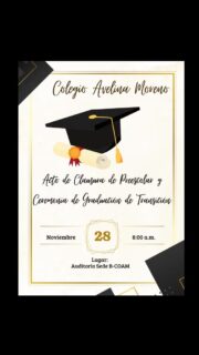 Se acerca un día inolvidable para nuestros pequeños 🎓✨

El 28 de noviembre, a las 8:00 a.m., en el
Auditorio Sede B – COAM se llevará a cabo el
Acto de Clausura de Preescolar y la Graduación de Transición del
Colegio Avelina Moreno.

Pequeños pasos que construyen grandes futuros 💛
Cada logro es fruto del amor, la dedicación y el trabajo en equipo de docentes y estudiantes 🌟

#coamsocorro #coam #colegioAvelinaMoreno #SocorroSantander
#graduación #GraduaciónPreescolar #Preescolar #Transición
#EducaciónInfantil #educacion #escuela #niños #kinder