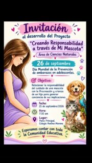 🐶🐱 Cuidar una mascota también nos enseña sobre compromiso, responsabilidad y amor. 💜
La familia coamista está invitada al desarrollo del proyecto “Creando responsabilidad a través de mi mascota”, organizado por el área de Ciencias Naturales.
📅 25 de septiembre de 2026
🕢 7:30 a. m.
📍 Patio principal del Colegio Avelina Moreno
Una jornada de reflexión en el marco del Día Mundial de la Prevención del Embarazo en Adolescentes. 🌱
¡Los esperamos!
#coamsocorro #coam #colegioAvelinaMoreno #SocorroSantander #FamiliaCoamista CienciasNaturales EducaciónParaLaVida