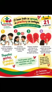 🤝✨ ¡El buen trato comienza con cada uno de nosotros!
Esta semana en el Colegio Avelina Moreno queremos dejar huellas que transformen: palabras positivas 💬, respeto 🤗, empatía ❤️ y pequeños gestos que hacen una gran diferencia.
🌱 Porque el buen trato se aprende, se practica y se contagia.
Construyamos juntos una comunidad educativa más amable, respetuosa y unida. 🏫💚
🙌 ¡Aceptemos el reto de dejar cada día una huella de buen trato!
@gobernaciondesantander
#coamsocorro #coam #colegioAvelinaMoreno #SocorroSantander #SemanaDelBuenTrato BuenTrato ConvivenciaEscolar Respeto Empatía EducaciónEnValores SanaConvivencia ComunidadEducativa Santander Educación Valores