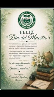 👩‍🏫💚 “Enseñar es tocar una vida para siempre” ✨

Hoy celebramos a quienes iluminan caminos con vocación, paciencia y amor 📚🌱

Gracias maestros por inspirar sueños, creer en cada estudiante y transformar vidas cada día. 🍎

¡Feliz Día del Maestro! 🎉

#FelizDiaDelMaestro #DiaDelMaestro #GraciasMaestros #Docentes #Educacion MaestrosQueInspiran Aprendizaje Escuela Inspiracion TeacherLife coamsocorro coam colegioAvelinaMoreno SocorroSantander