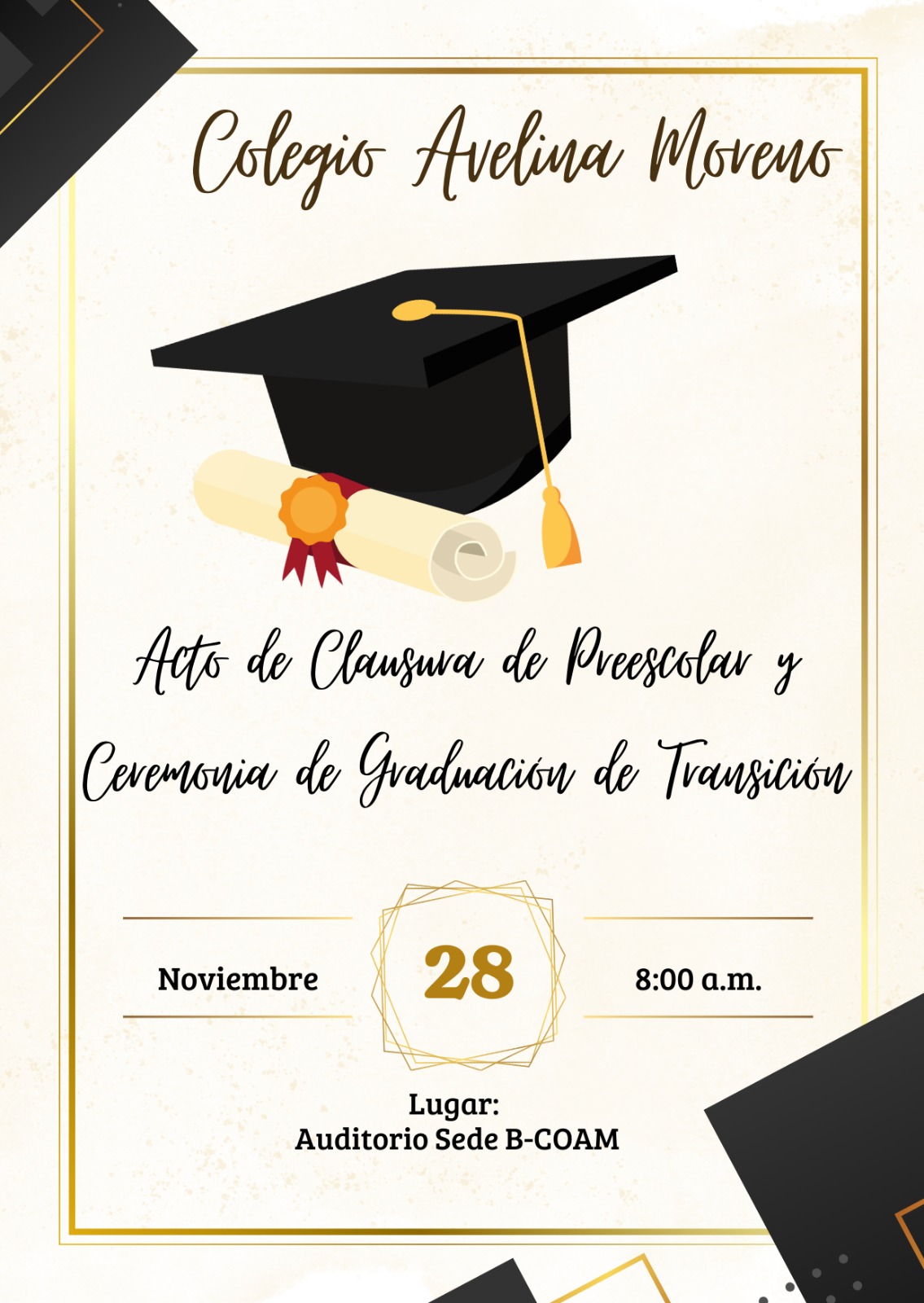 Acto de Clausura de Preescolar y Ceremonia de Graduación de Transición ...
